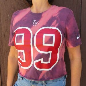 Houston Texans Watt 88 Custom Bleach Crop Top sz S
